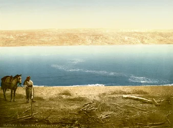 View of the Dead Sea looking East towards Moab